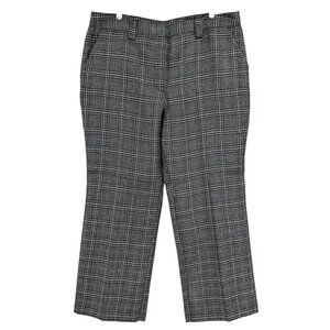 Worthington Women's Black Silver Metallic Plaid Straight Leg Pants Size 18P NWT